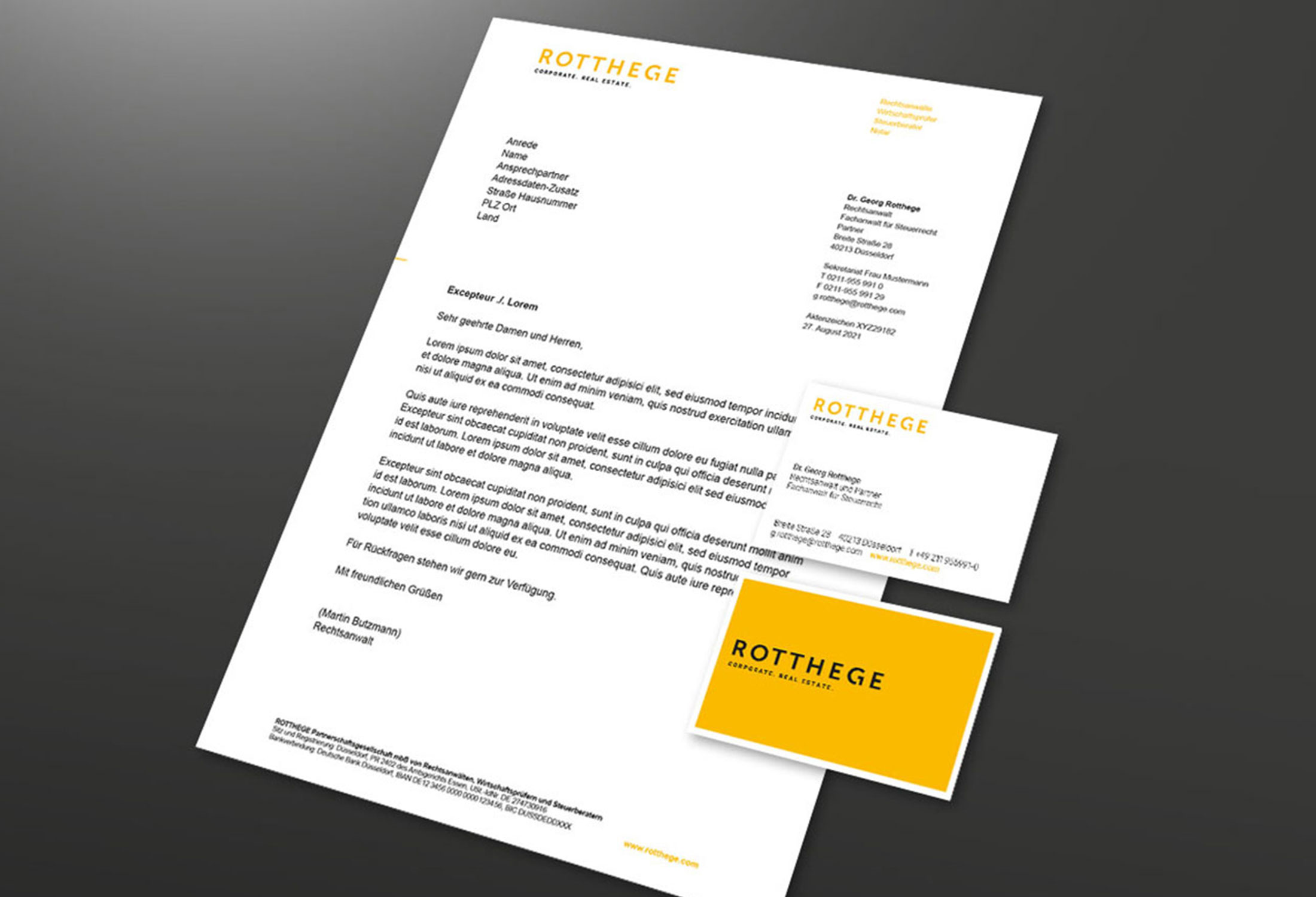 Kanzleimarketing-zB Geschäftsausstattung Corporate Design Rotthege rechtsanwälte